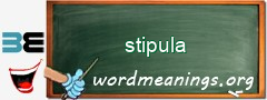 WordMeaning blackboard for stipula